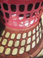 pink laundry basket