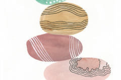 Stacked stones in watercolors
