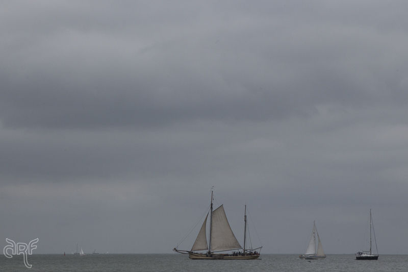 Old sailing boat, seen from Volendam