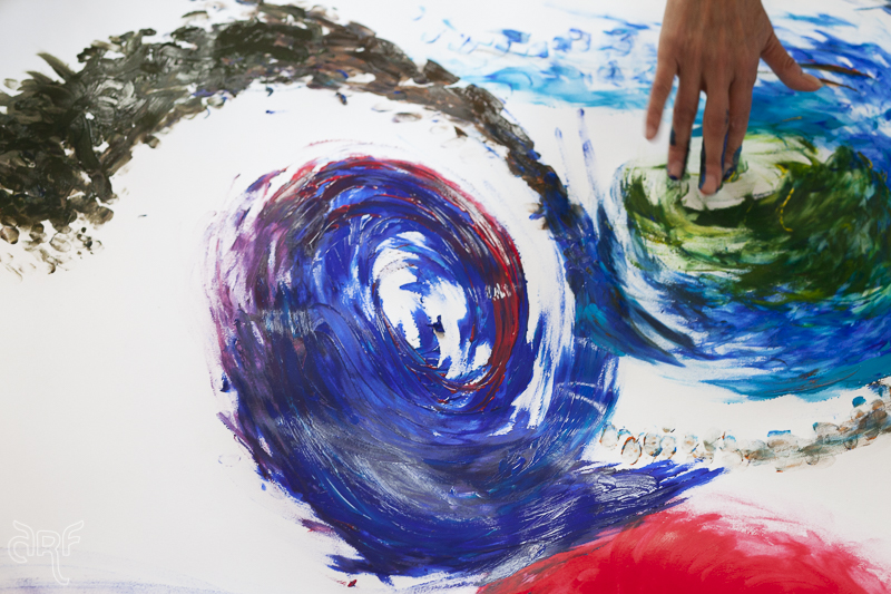 painting blue swirl