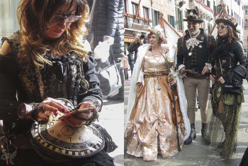 costumes with clocks, Venice Italy