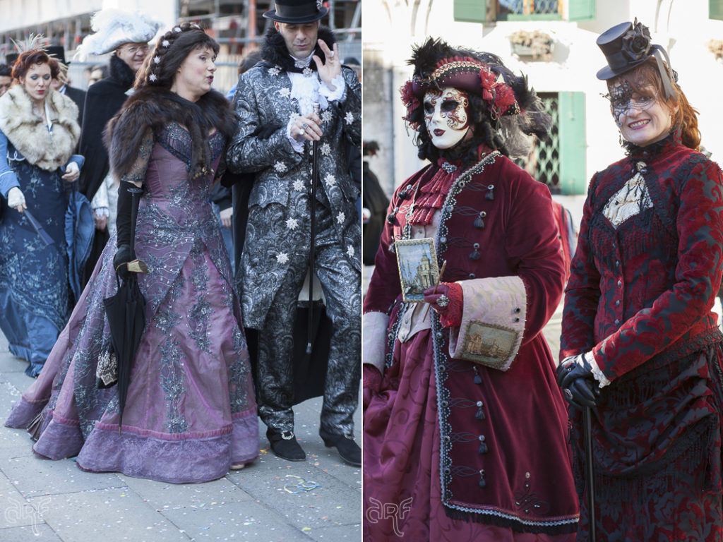 Venice: three couples in costume