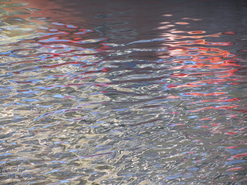 red and blue reflection