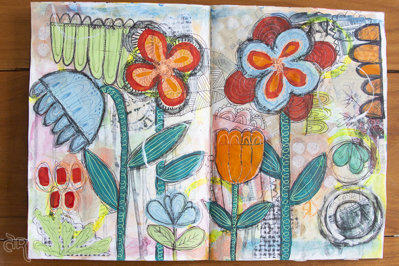 creative journaling flowers