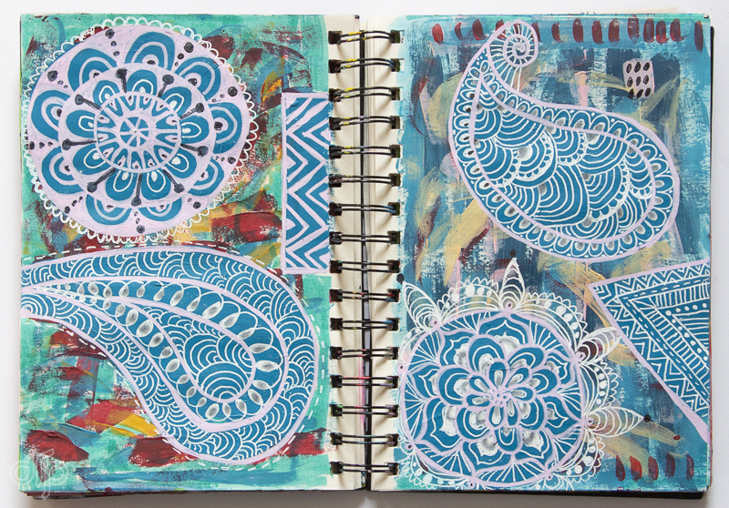 paisley and circle pattern with doodles