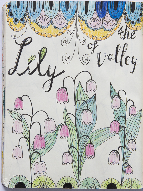 Doodles and handlettering Lilly-of-the-valley