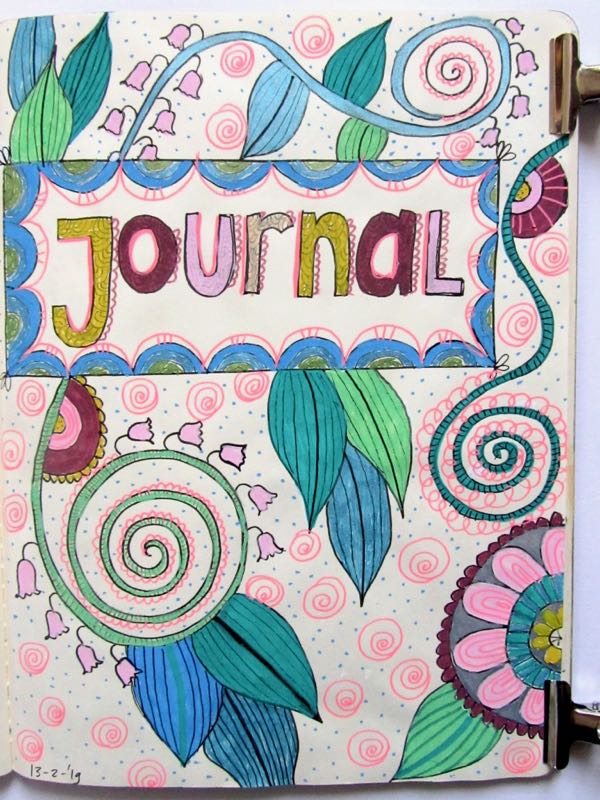 doodle journal cover I with Lily-of-the-Valley