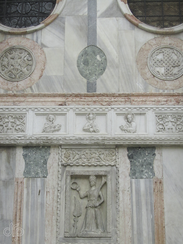 patterns on facade of Basilica San Marco, Venice Italy