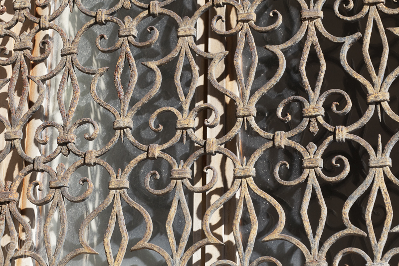 pattern of rusty window grille, Venice Italy