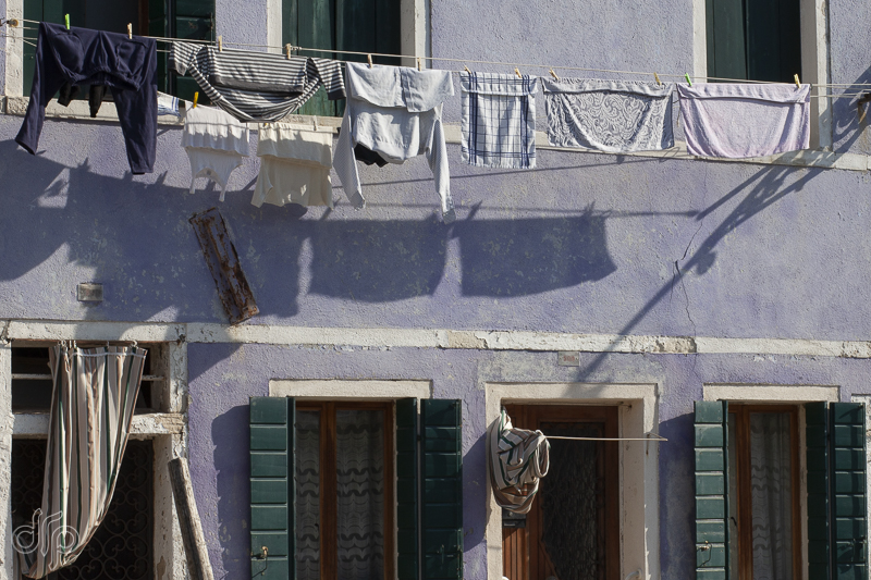 laundry at lilac house in Burano, Italy