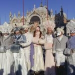 Total group in Winter Czar costume on San Marco square