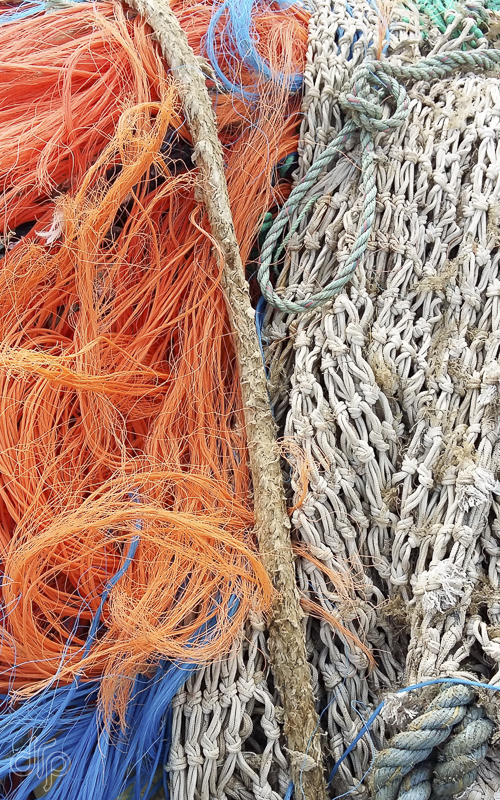 orange ropes and fishing nets