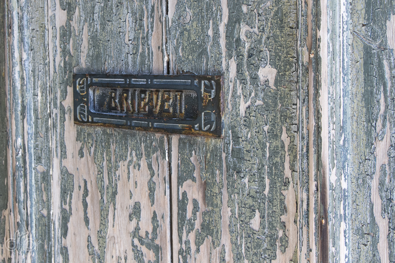 Old door with letterbox in Zuiderzeemuseum
