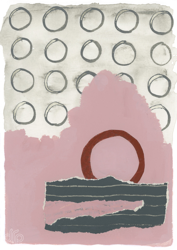 Venice: collage of pink space and circles