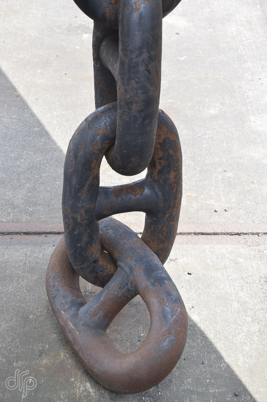 Hanging rusty chain