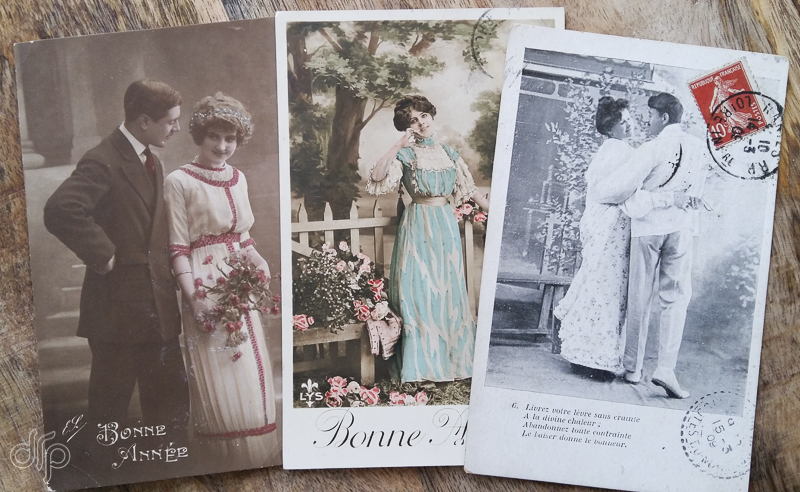 Three vintage postcards from around 1915