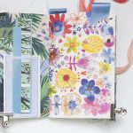 Page with floral illustrations Flow Magazine journal Saudade