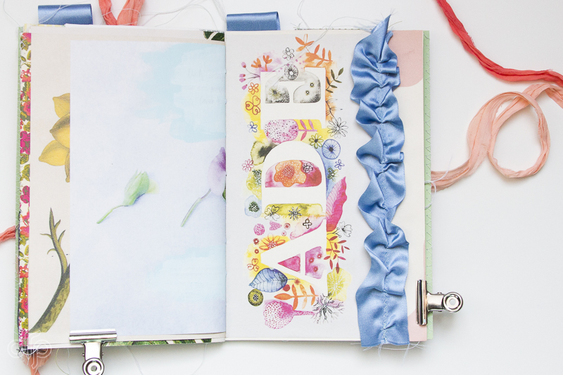 Page with blue ribbon Flow Magazine journal Saudade