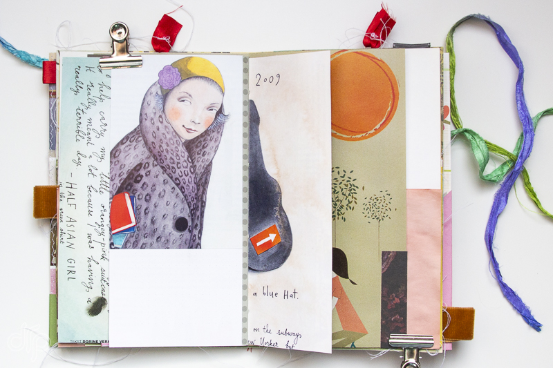 Illustrated inside pages of 3rd repurposed Flow Magazine journal