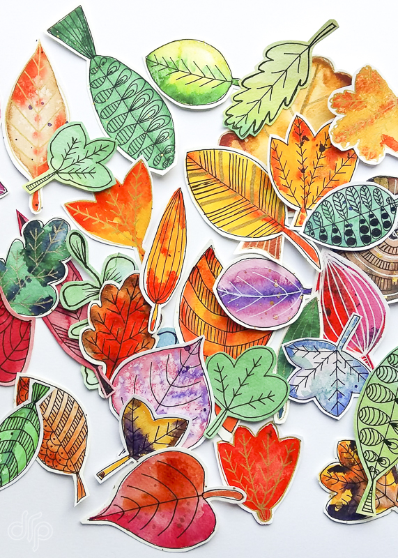 more watercolour leaves