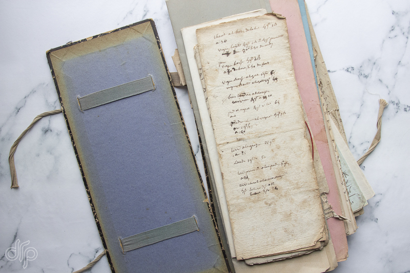 antique folder with antique documents