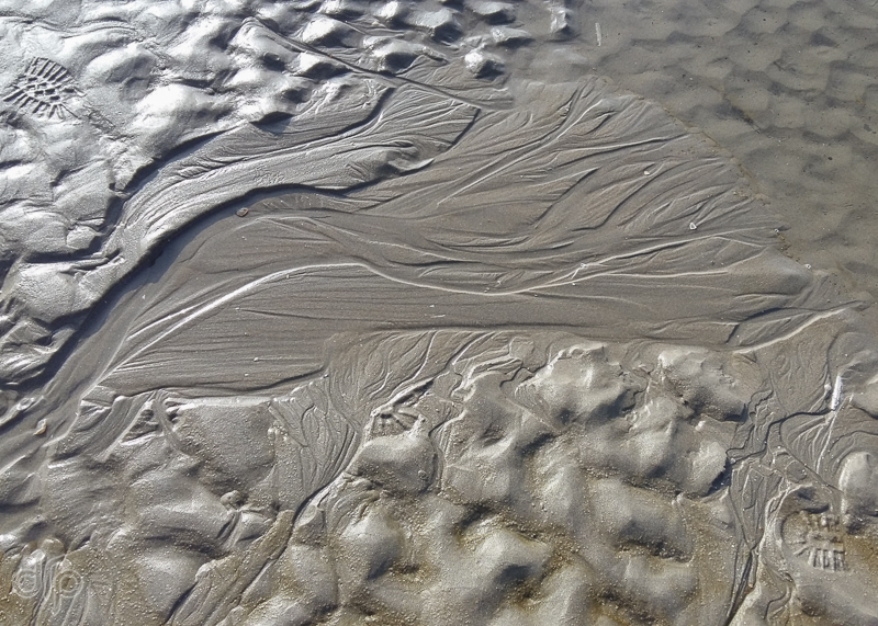 delta like wavy pattern in sand