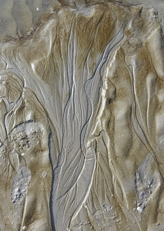 delta shape pattern in sand