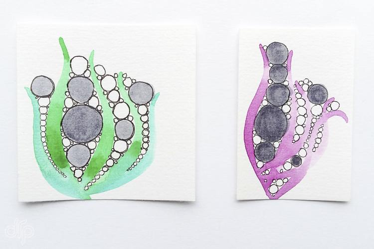 green and pink Roe cards