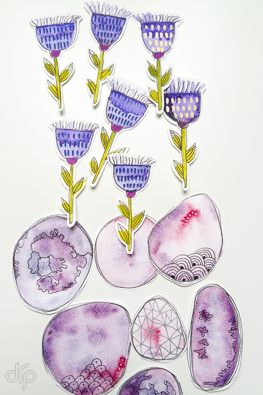 Purple flowers and circles with Megan Whisner Quinlan