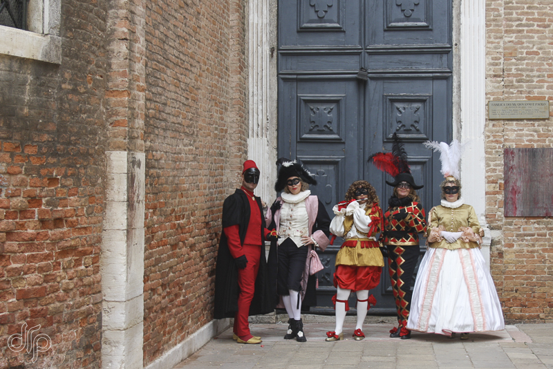 Dressed up as characters from the Commedia dell'Arte