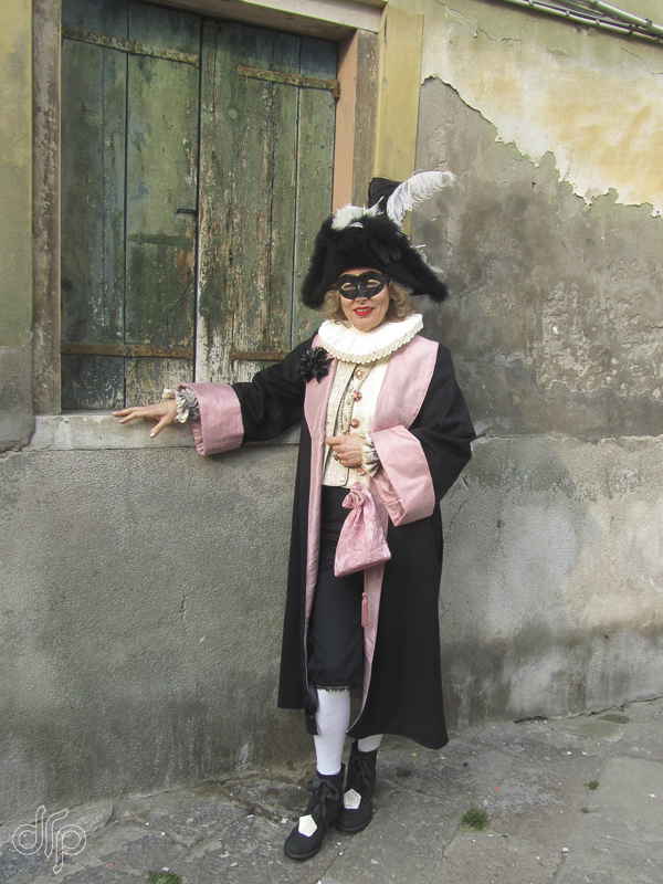 My character Lélio in costume during the carnival of Venice, Italy