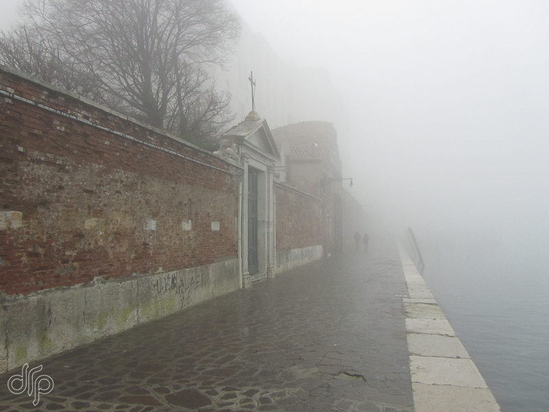 Foggy Fondamenta Nuove in Venice, Italy