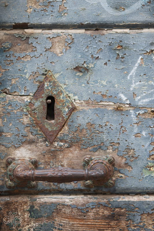 Old door lock in Venice, Italy