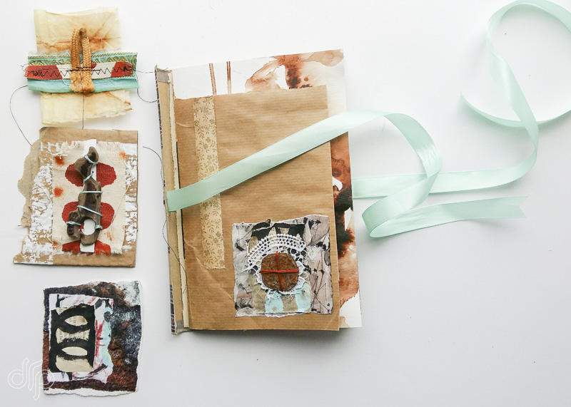 Making an art journal with @raspberrybluesky out of kraft paper.