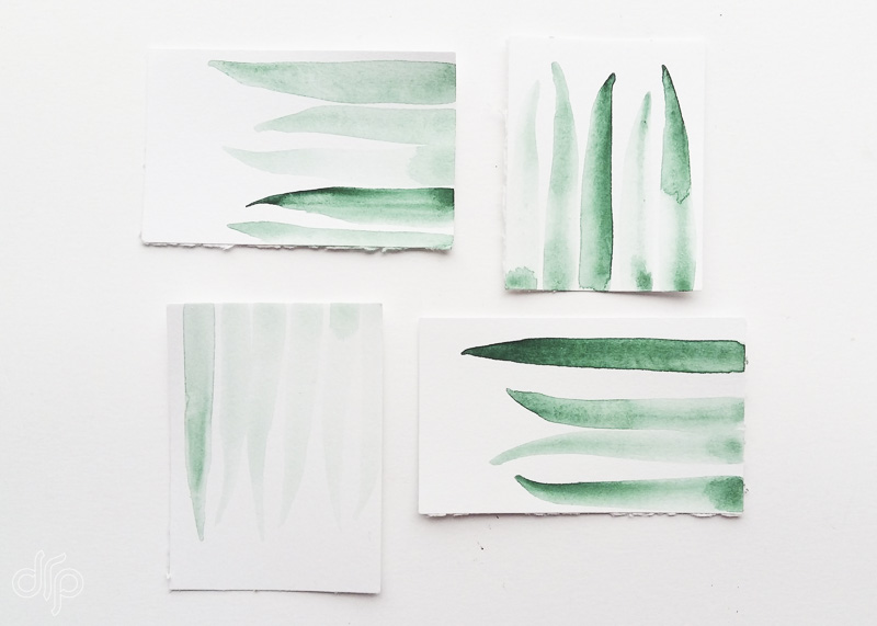Slow painting pattern Row in green
